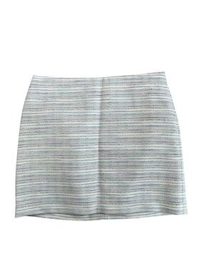 Club Monaco Linen Blend Jeweled Striped Multi Color Short Y2K 2000s Mini Skirt